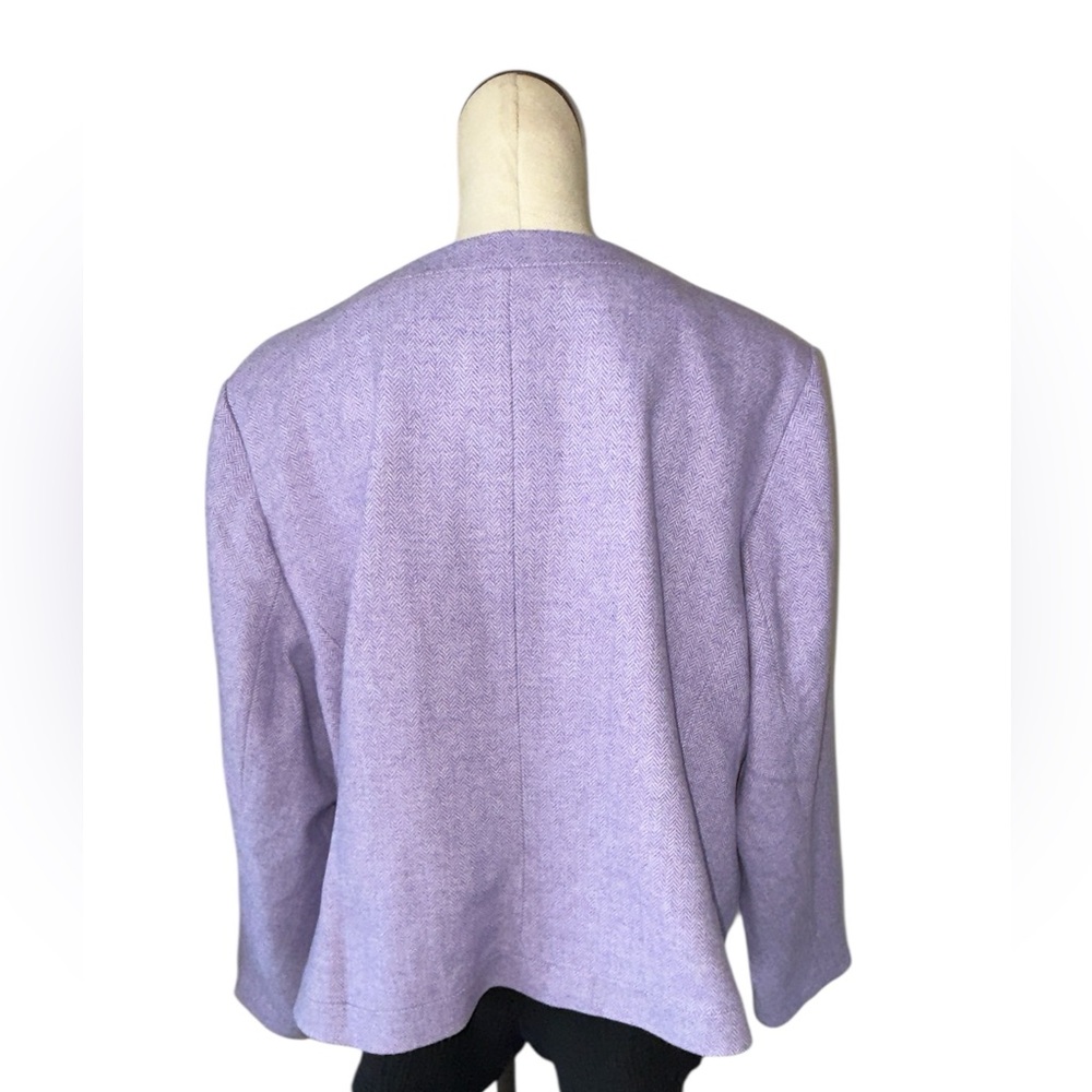 NWOT TALBOTS Bicolor Herringbone Shetland Jacket Lilac Wool - Picture 8 of 8